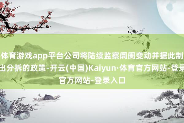 体育游戏app平台公司将陆续监察阛阓变动并据此制订提出分拆的政策-开云(中国)Kaiyun·体育官方网站-登录入口