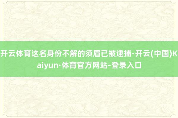 开云体育这名身份不解的须眉已被逮捕-开云(中国)Kaiyun·体育官方网站-登录入口