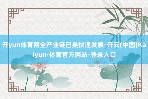 开yun体育网全产业链已矣快速发展-开云(中国)Kaiyun·体育官方网站-登录入口