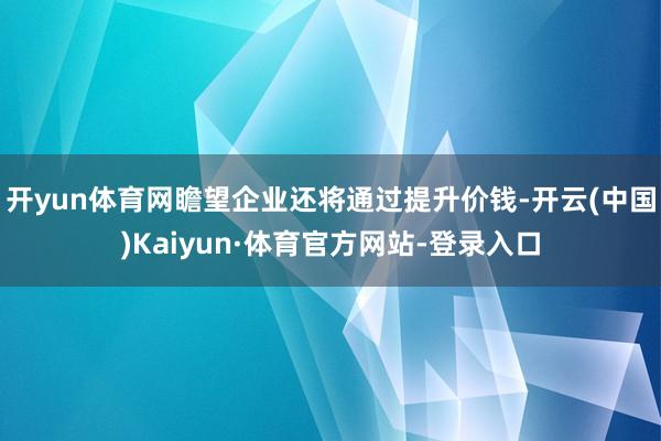 开yun体育网瞻望企业还将通过提升价钱-开云(中国)Kaiyun·体育官方网站-登录入口