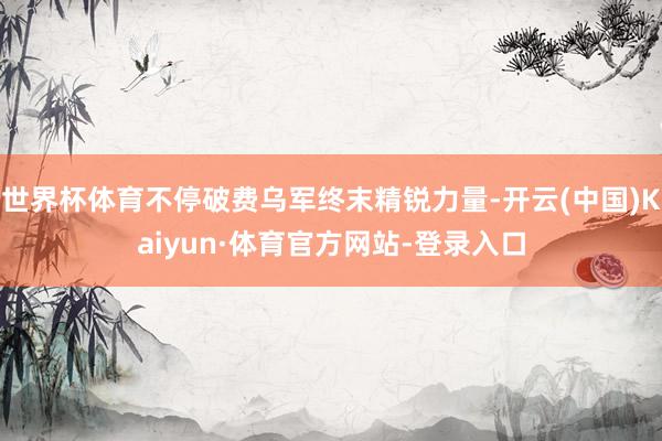 世界杯体育不停破费乌军终末精锐力量-开云(中国)Kaiyun·体育官方网站-登录入口