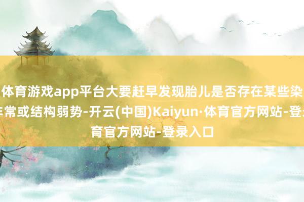 体育游戏app平台大要赶早发现胎儿是否存在某些染色体非常或结构弱势-开云(中国)Kaiyun·体育官方网站-登录入口